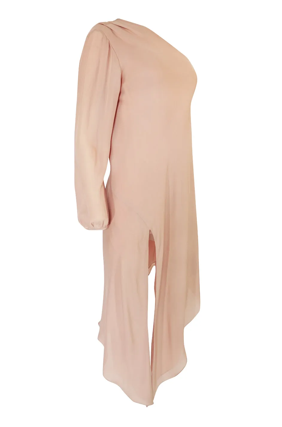 2016 Michelle Mason Nude Bias Cut Silk One Shoulder Dress