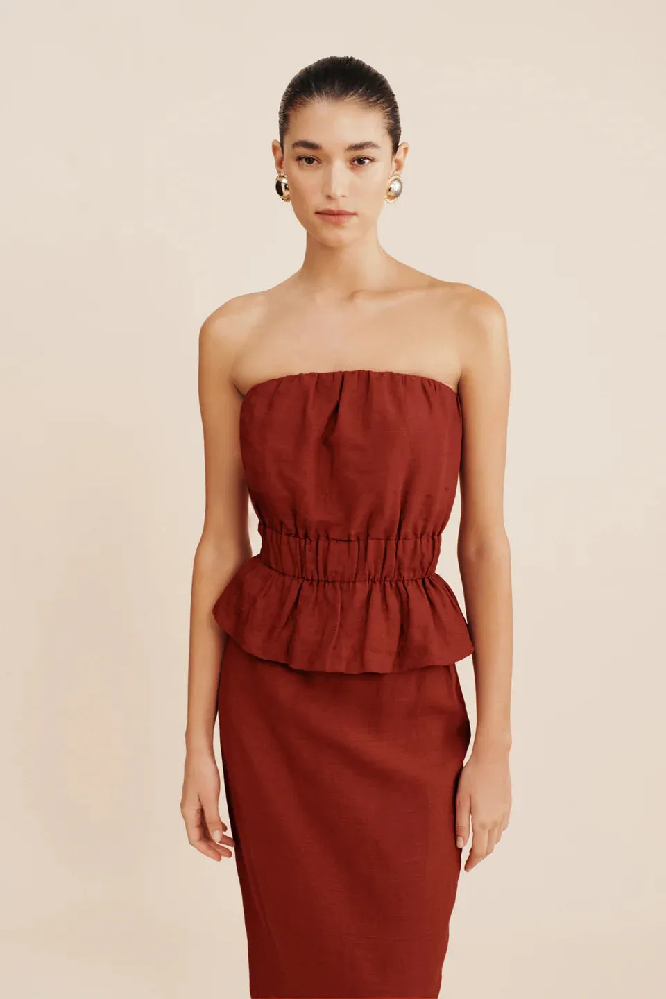 AURELIA STRAPLESS IN MELOT