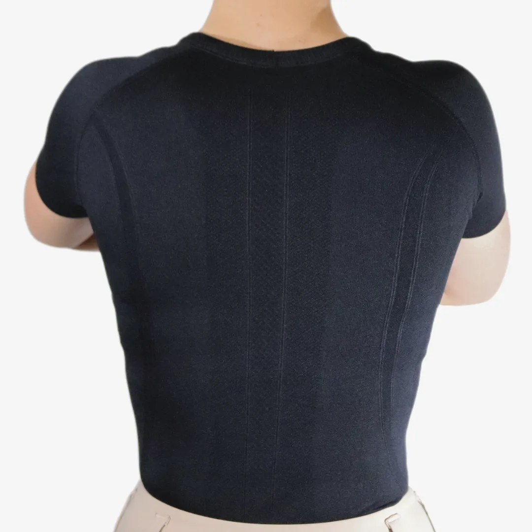 Chic Athletic Short Sleeve Shirt - Black