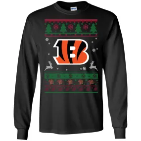 Cincinnati Bengals Logo Football Teams Ugly Christmas Sweater Men Long SLeeve Shirt