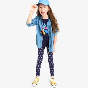 Classic legging in rainbow blooms