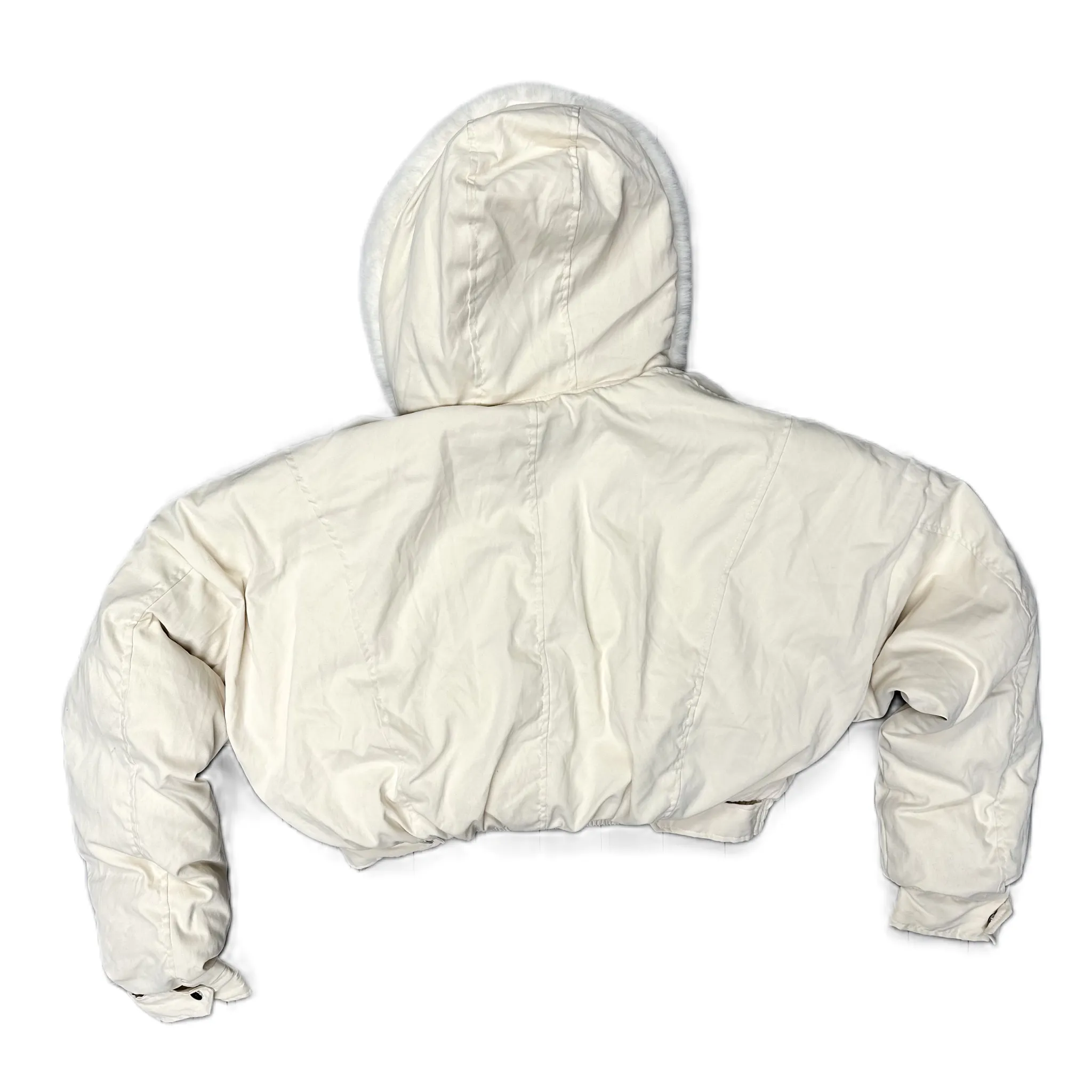 Coat Puffer & Quilted By Fashion Nova In Cream, Size: L