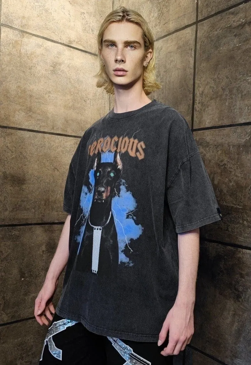 Doberman t-shirt premium vintage wash grunge Pinscher tee