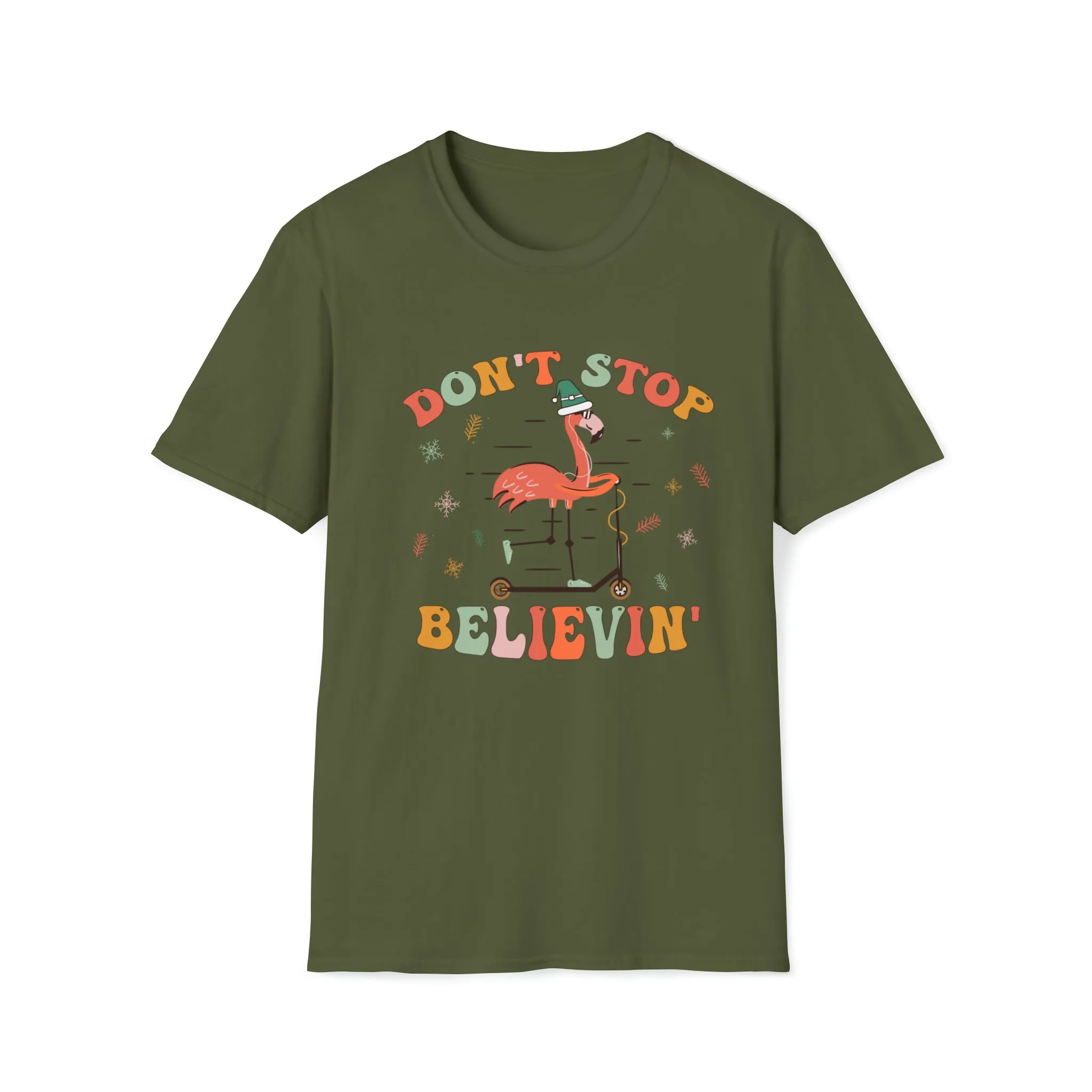 Don't Stop Believing Shirt, Christmas Shirt,Winter Shirt,Groovy Shirt, Christmas Groovy Shirt, Shirt For Christmas,Holiday Shirt, Retro Xmas