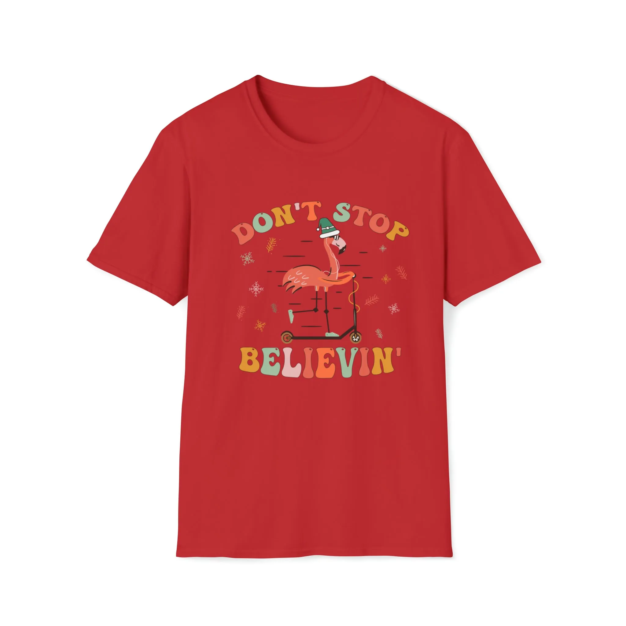 Don't Stop Believing Shirt, Christmas Shirt,Winter Shirt,Groovy Shirt, Christmas Groovy Shirt, Shirt For Christmas,Holiday Shirt, Retro Xmas
