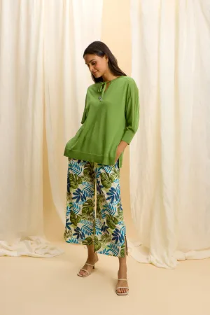 EMPROVED 3/4 Sleeve Summer Sweater in Fern Green