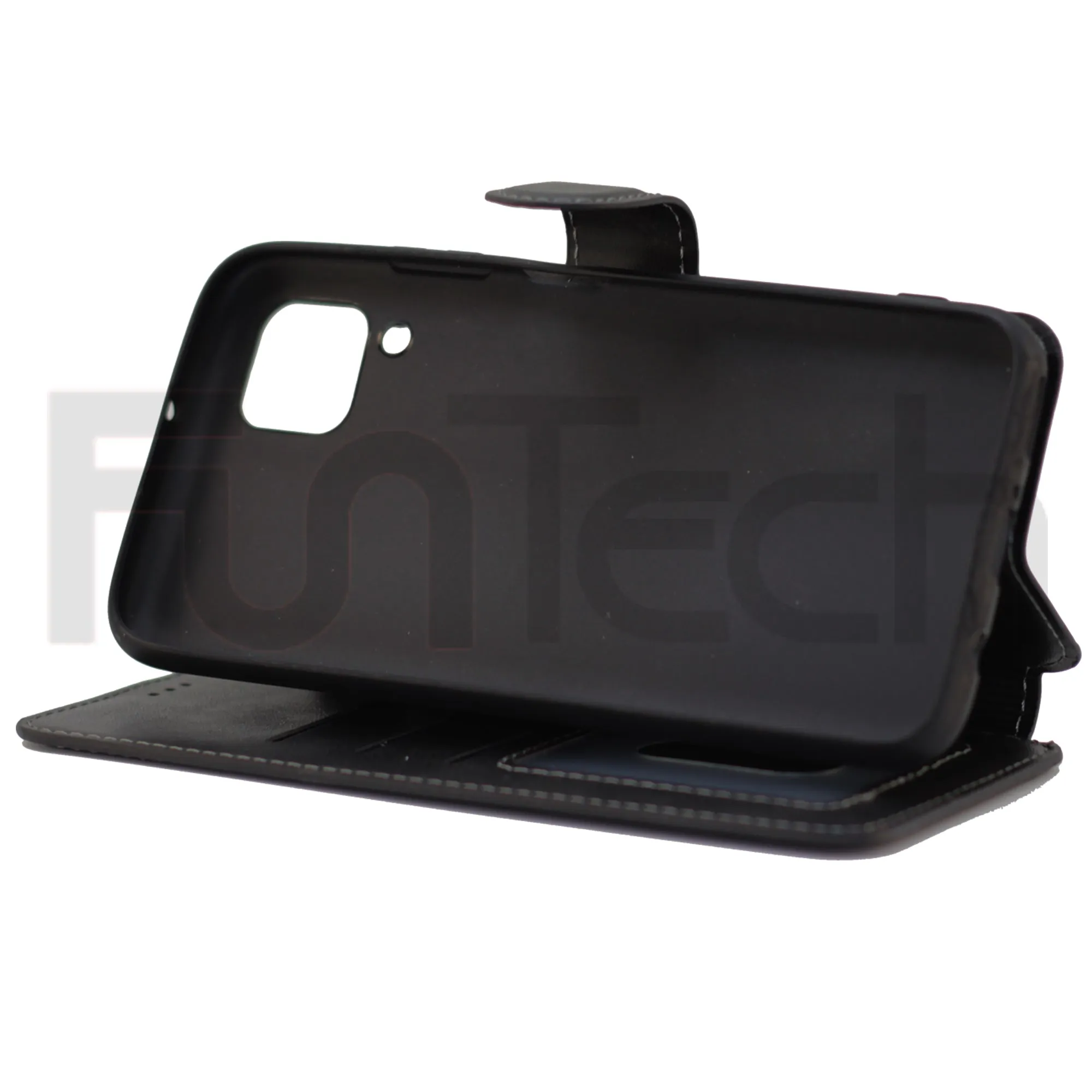 Huawei P40 Lite, Leather Wallet Case, Color Black, (Case suitable for model Nova 6 SE / Nova 7)