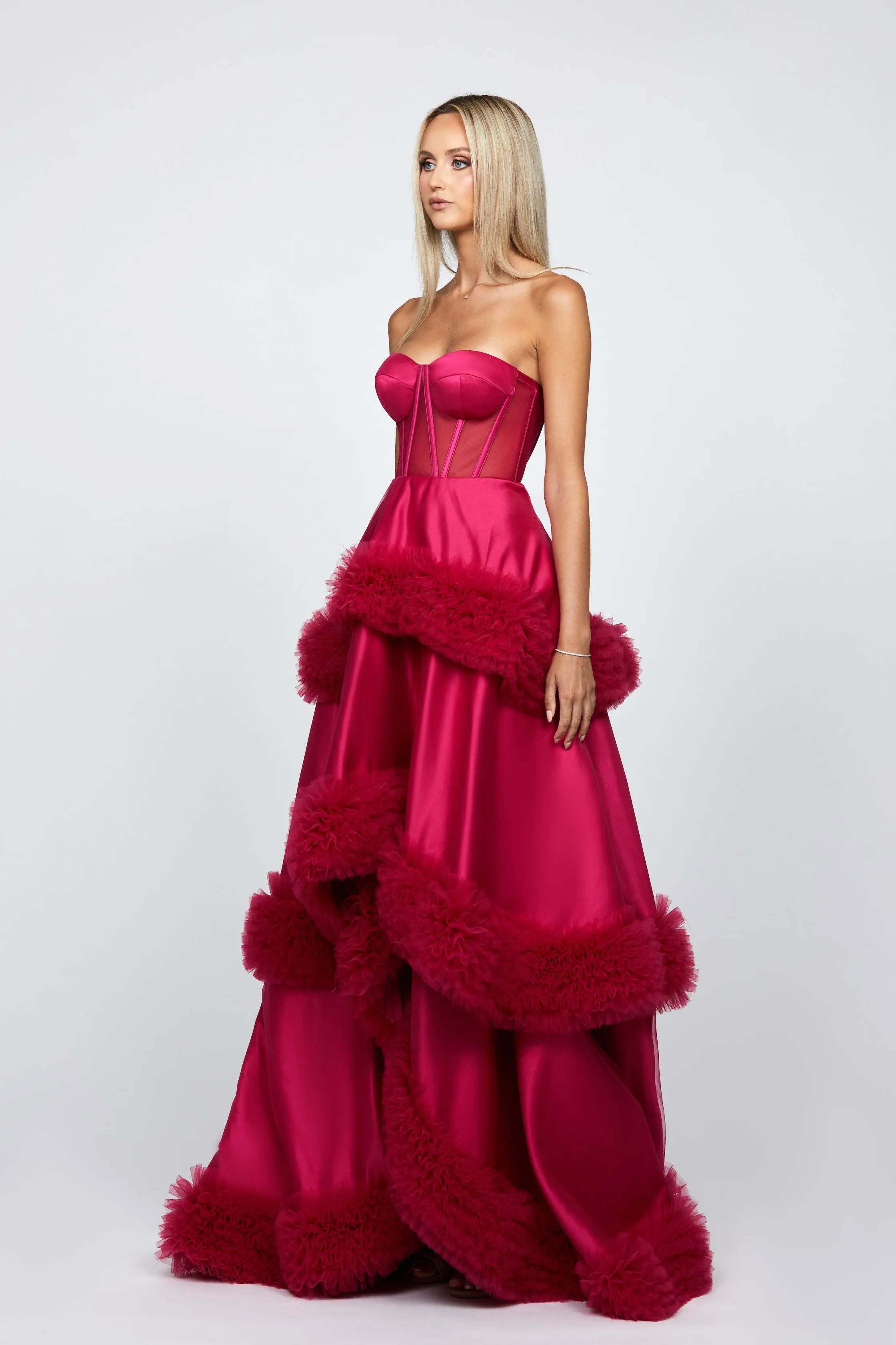 Mulligan Strapless Tiered Ball Gown