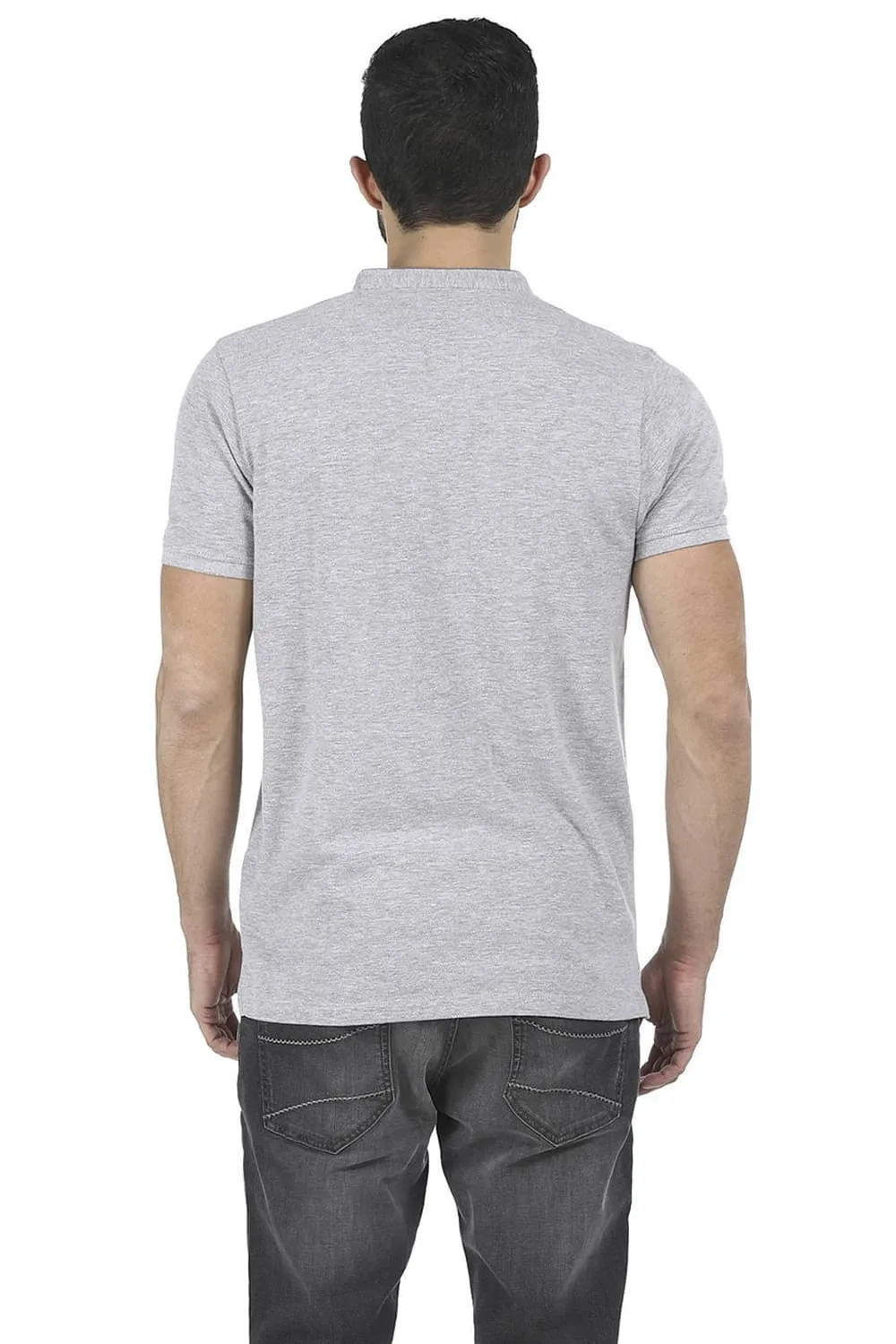 Muscle Fit Mandarin Collar T Shirt