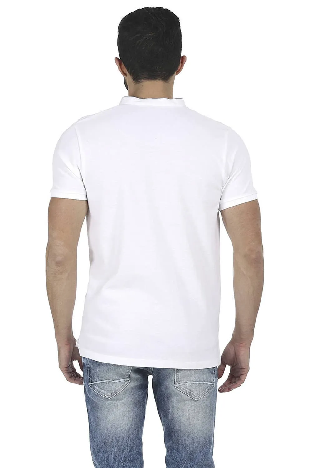 Muscle Fit Mandarin Collar T Shirt
