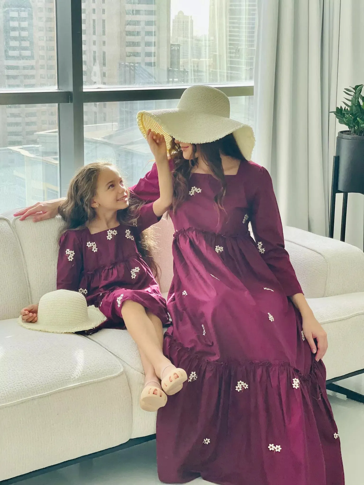 Nova Maroon Embroidered Dress