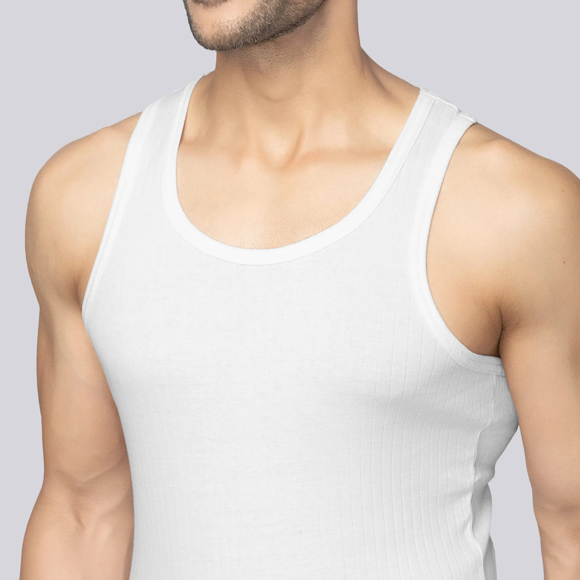 Nova Round Neck Racer Back Vest Polar White