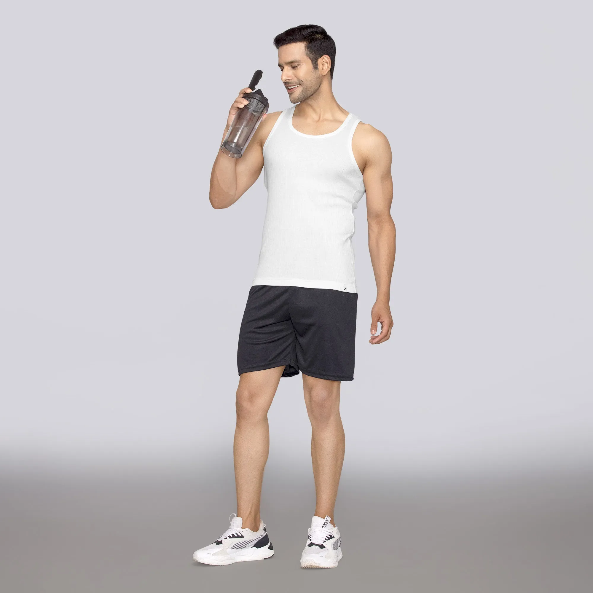 Nova Round Neck Racer Back Vest Polar White