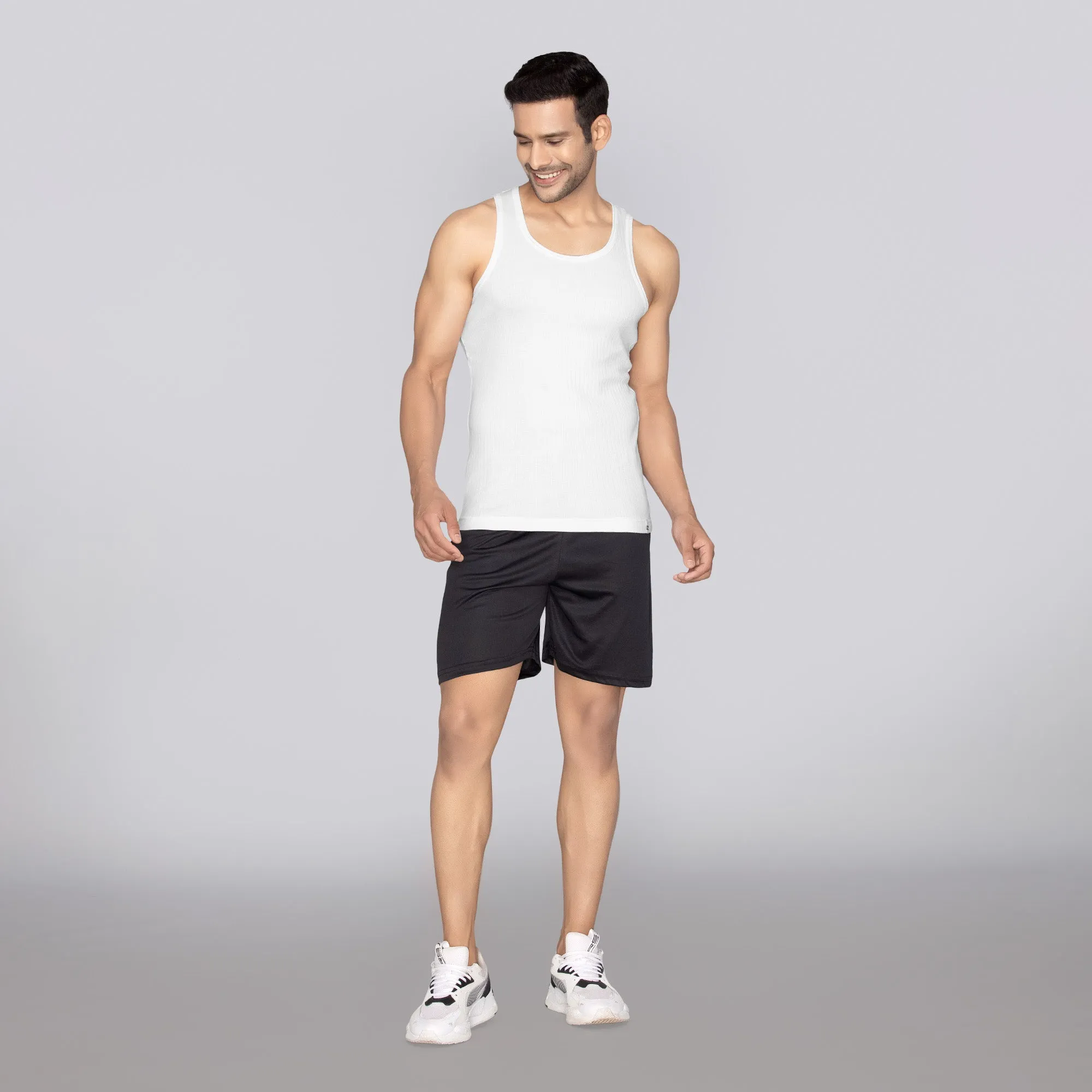 Nova Round Neck Racer Back Vest Polar White