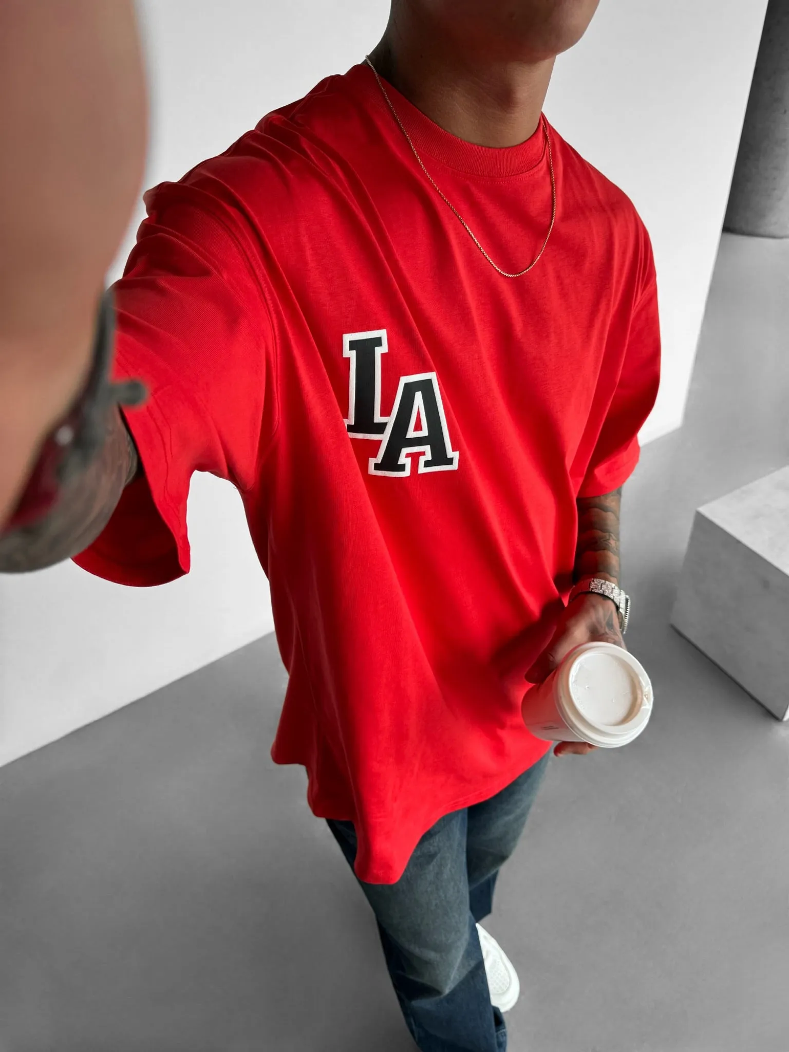 Oversize L.A T-shirt - Red