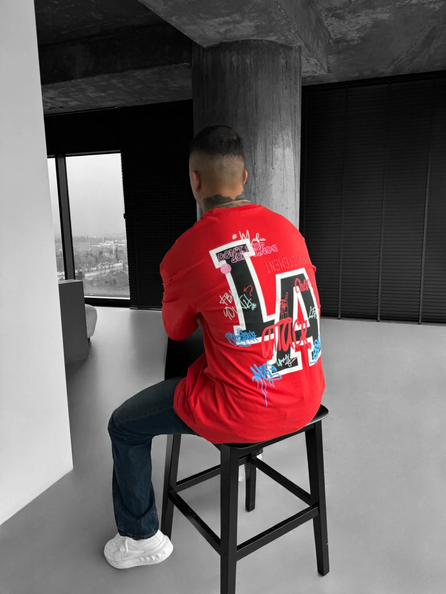 Oversize L.A T-shirt - Red