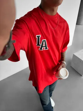 Oversize L.A T-shirt - Red