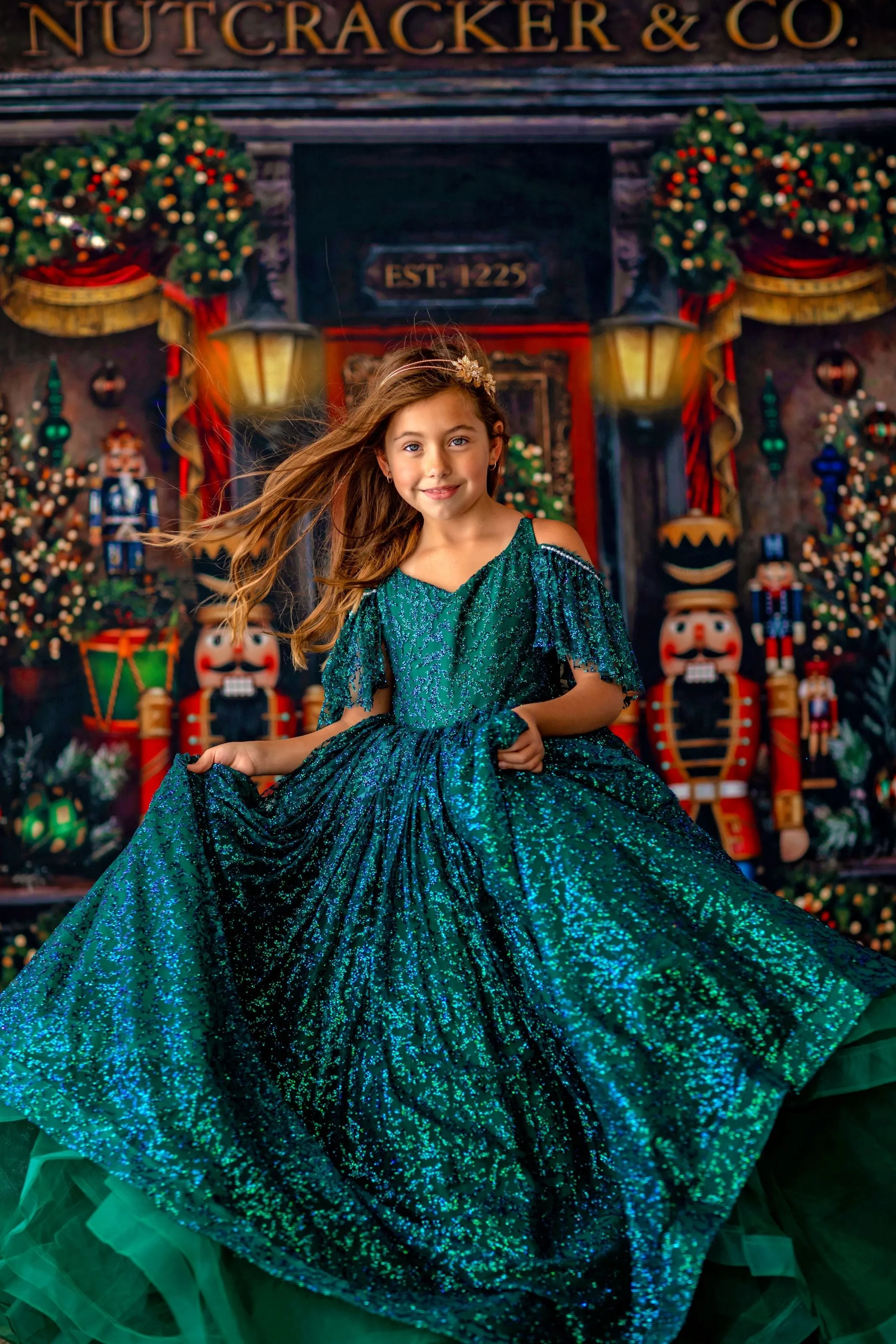 "Evergreen"  -Floor Long -  Editorial Dress, Couture Gown, Special Occasion Dress