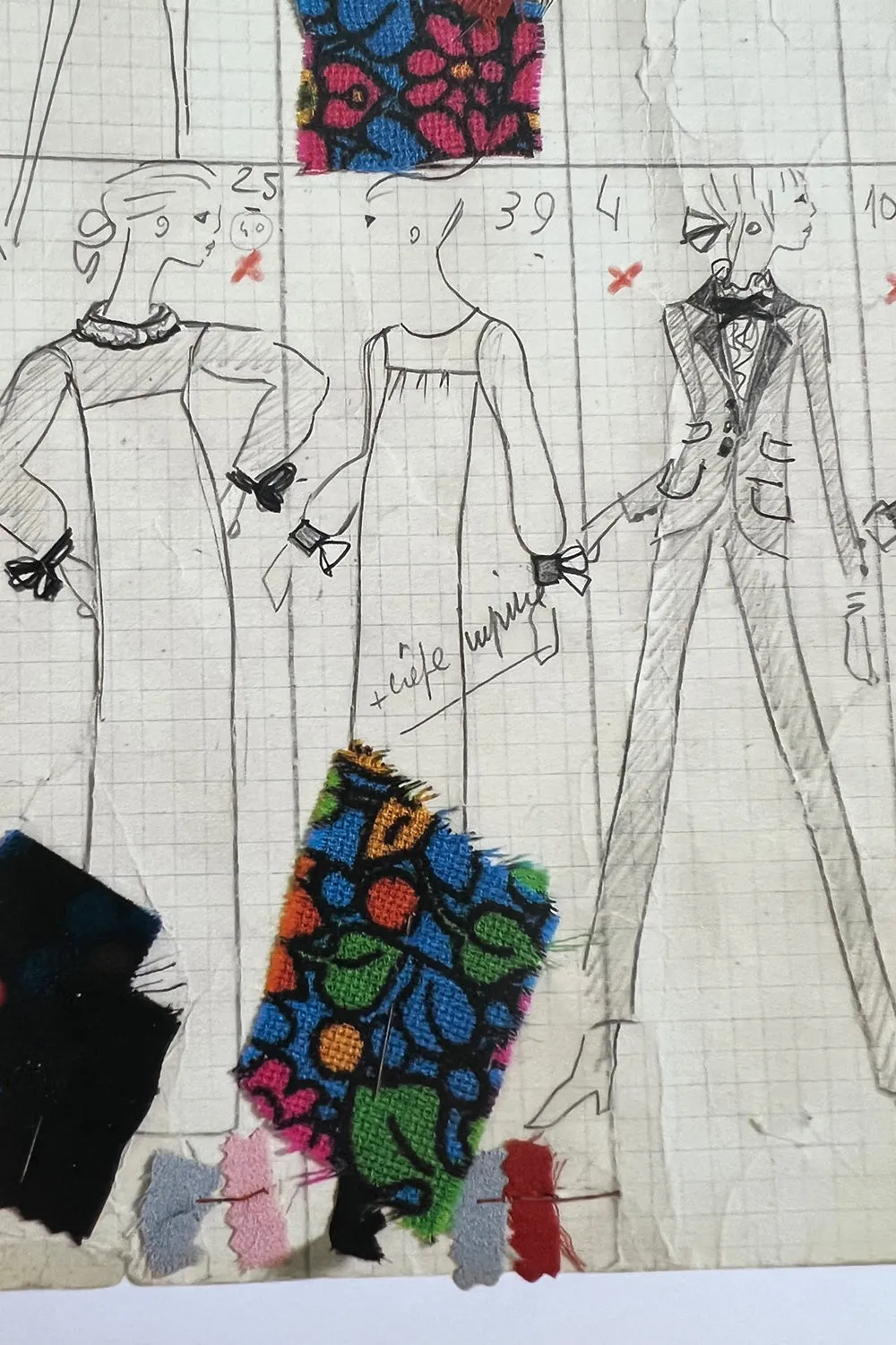 Rare & Exceptional Spring 1966 Yves Saint Laurent Sketch Documented Floral Print Dress