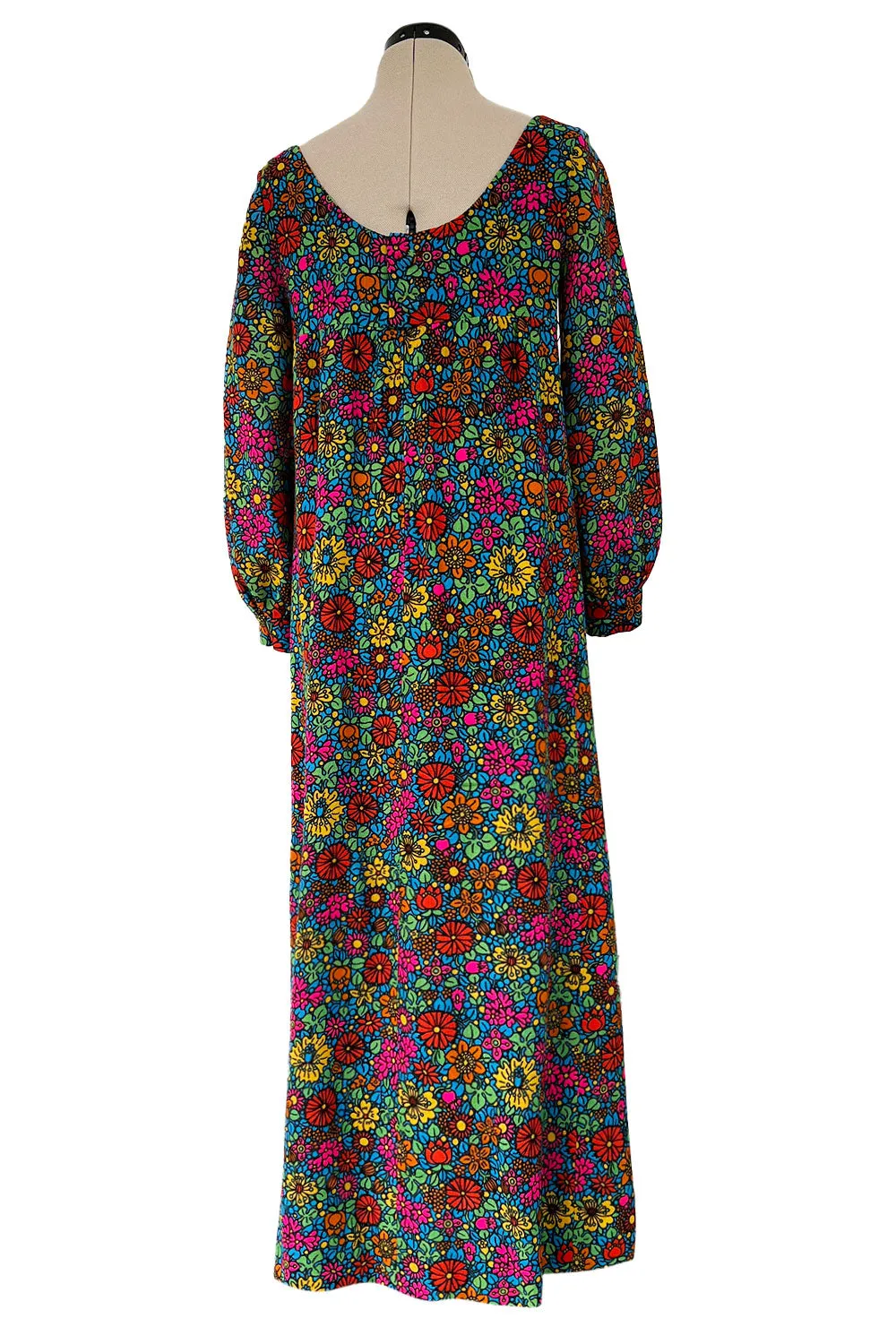 Rare & Exceptional Spring 1966 Yves Saint Laurent Sketch Documented Floral Print Dress