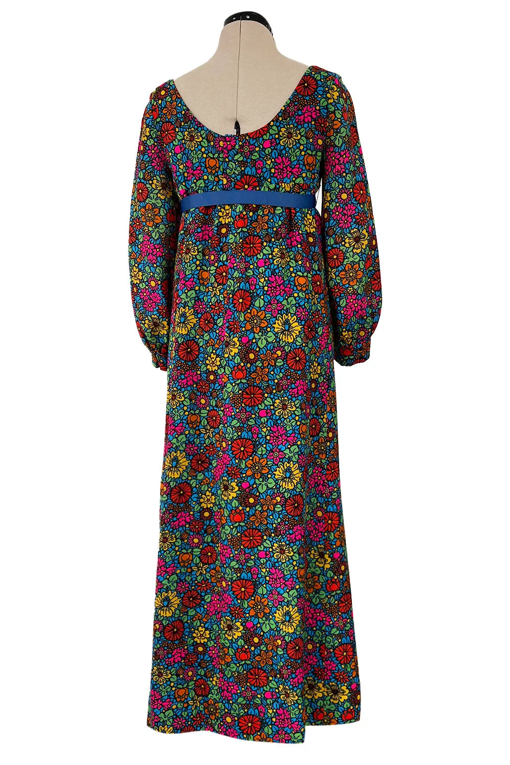 Rare & Exceptional Spring 1966 Yves Saint Laurent Sketch Documented Floral Print Dress