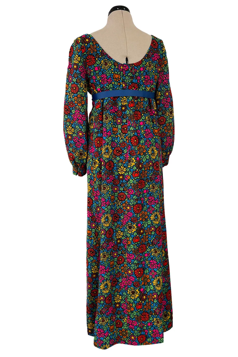 Rare & Exceptional Spring 1966 Yves Saint Laurent Sketch Documented Floral Print Dress