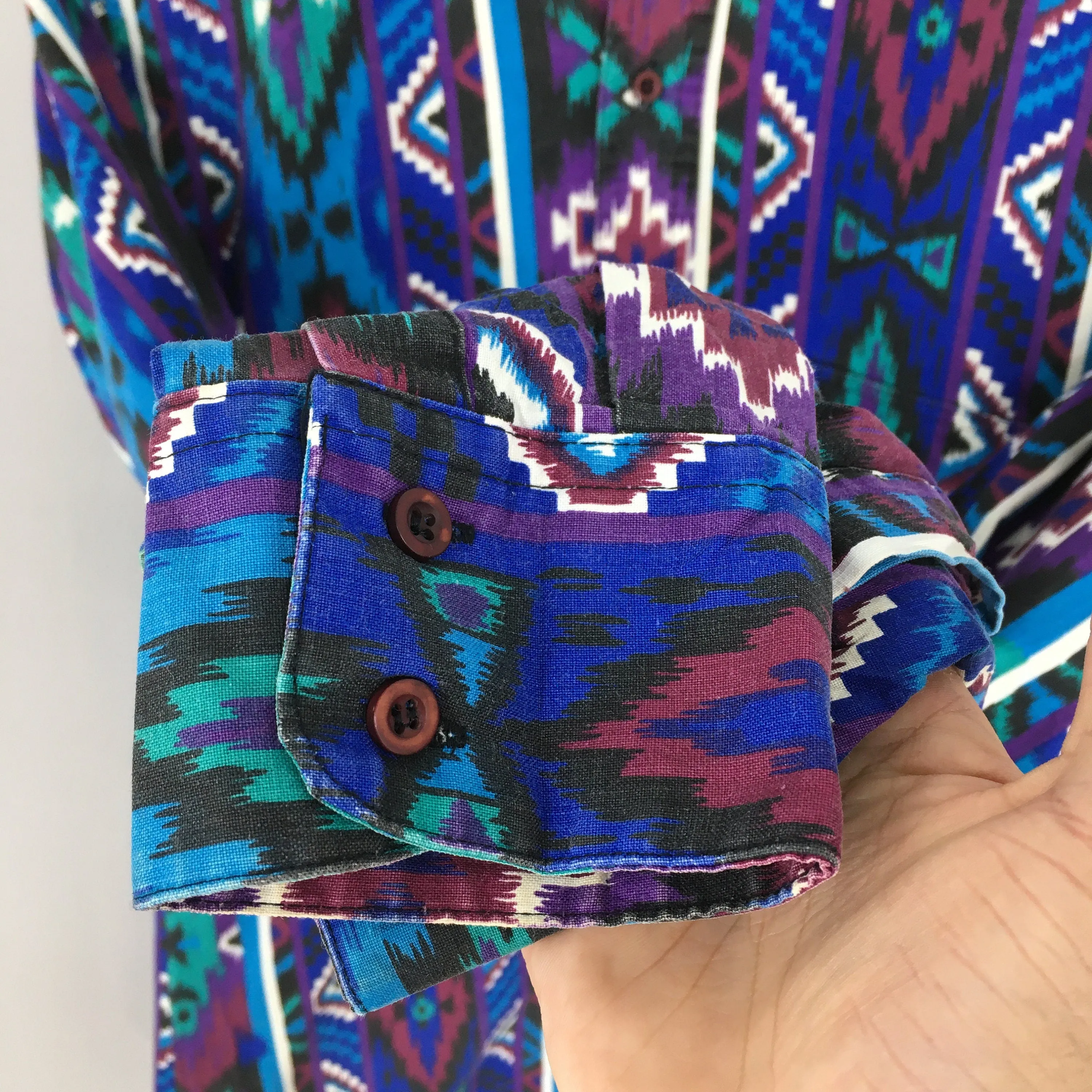 Tribal Aztec Navajo Pattern Party Shirt Medium