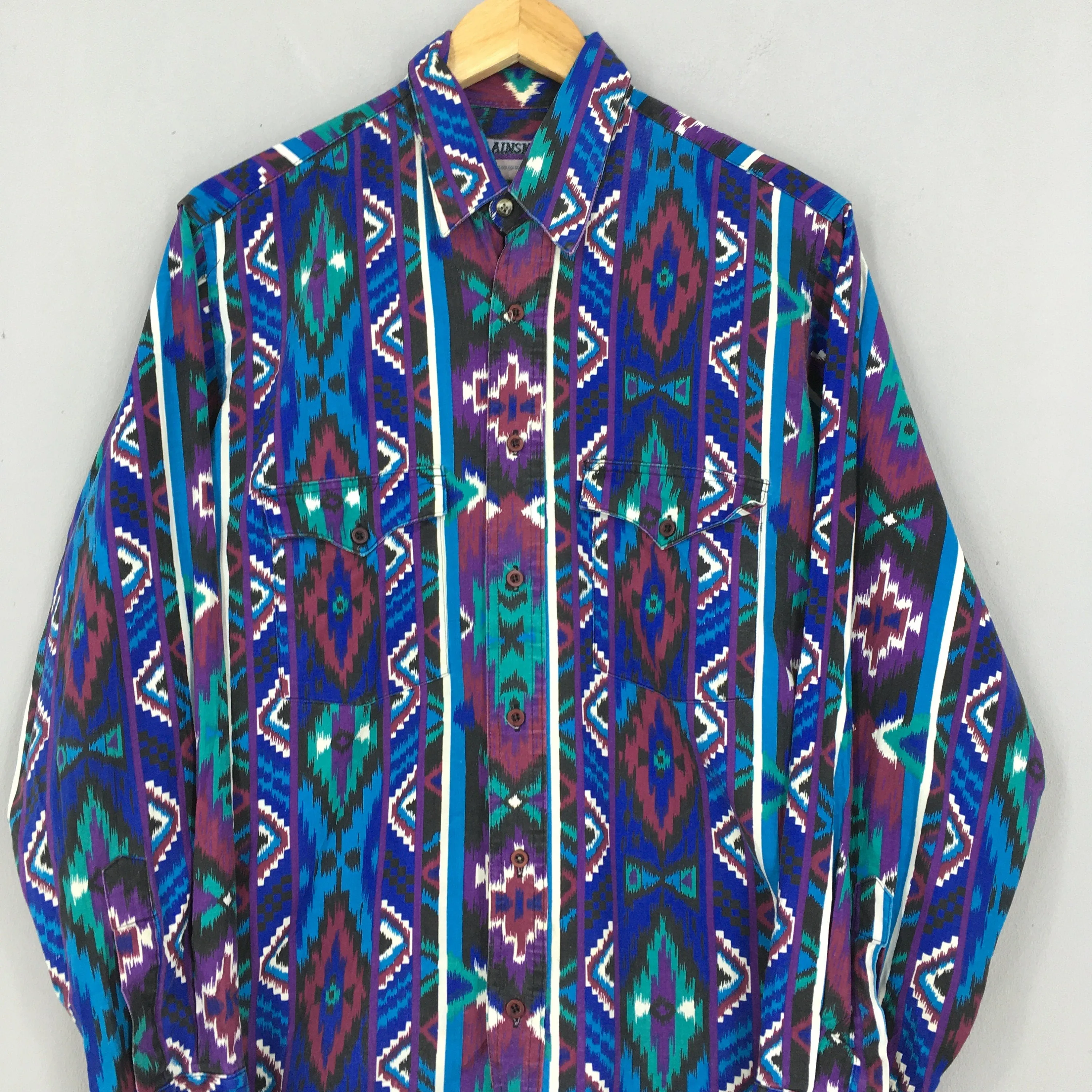 Tribal Aztec Navajo Pattern Party Shirt Medium
