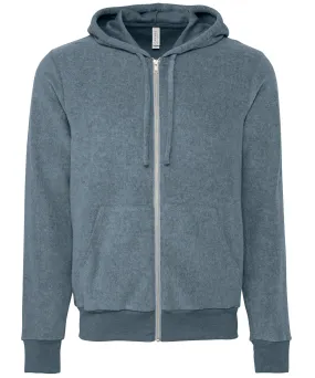 Unisex sueded fleece full-zip hoodie | Heather Slate